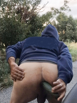 Cetriolo nel culo in pubblico, vegetal outdoor — foto 5/10